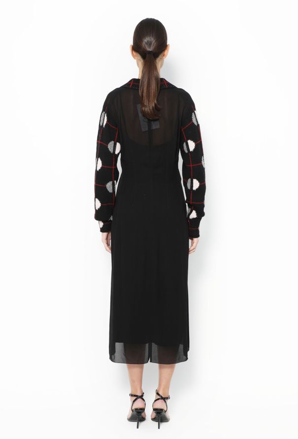 Prada F/W 2021 Knit Trim Crêpe Dress - 5