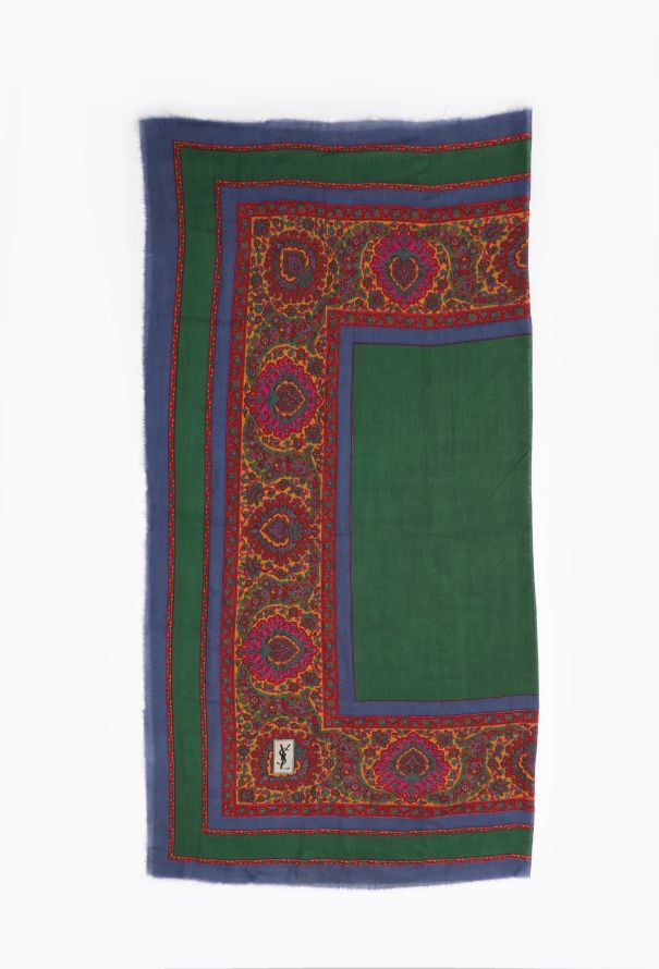 Saint Laurent '70s Floral Colorblock Scarf - 2