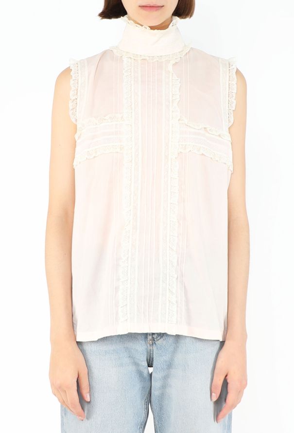 Chanel Lace Trim Cotton Blouse - 1