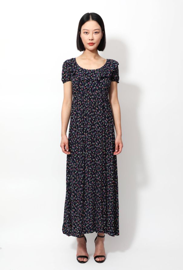 Exquisite Vintage Floral Print Dress - 2