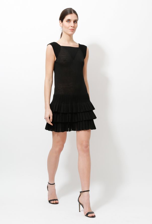 Chanel Pleated Knit Shift Dress - 2
