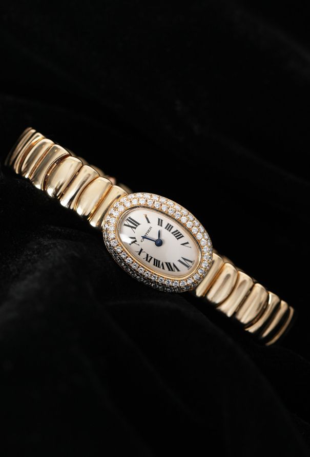 Cartier 18K Yellow Gold & Diamonds Mini Baignoire Watch - 4