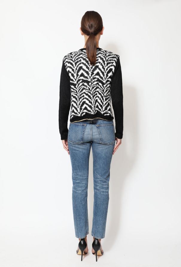 Rodarte Abstract Metallic Trim Cardigan - 3