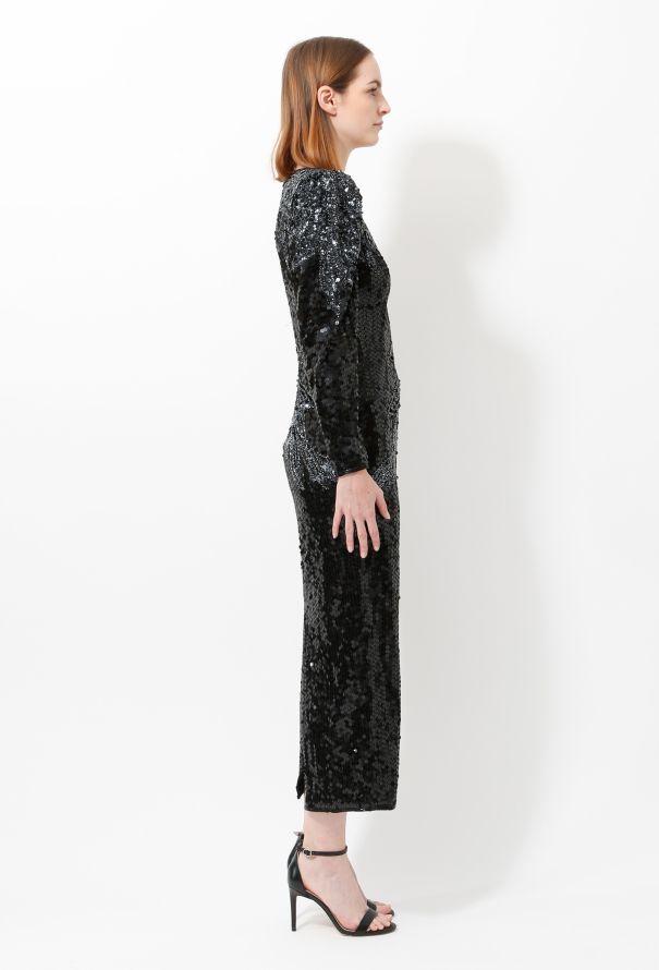 Exquisite Vintage Sequin Embroidered Gown - 3