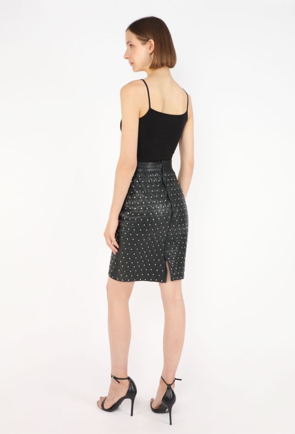 Gianni Versace Embellished Leather Skirt, F/W 1989 - 6