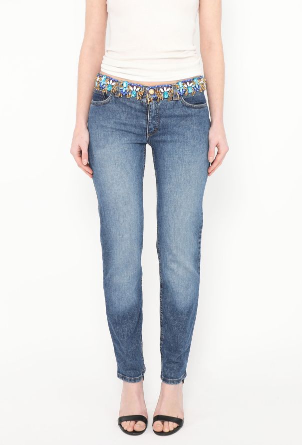 Roberto Cavalli Early 2000s Embellished Low-Rise Jeans - 3