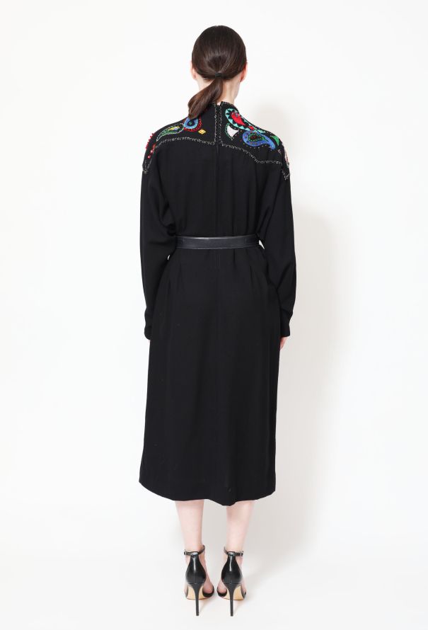 Exquisite Vintage Iconic Emmanuelle Khanh Paisley Embroidered Dress - 4
