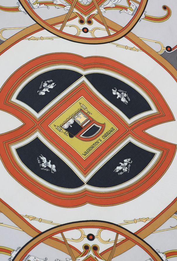 Hermès 1981 'Washington's Carriage' 90cm Silk Carré - 4