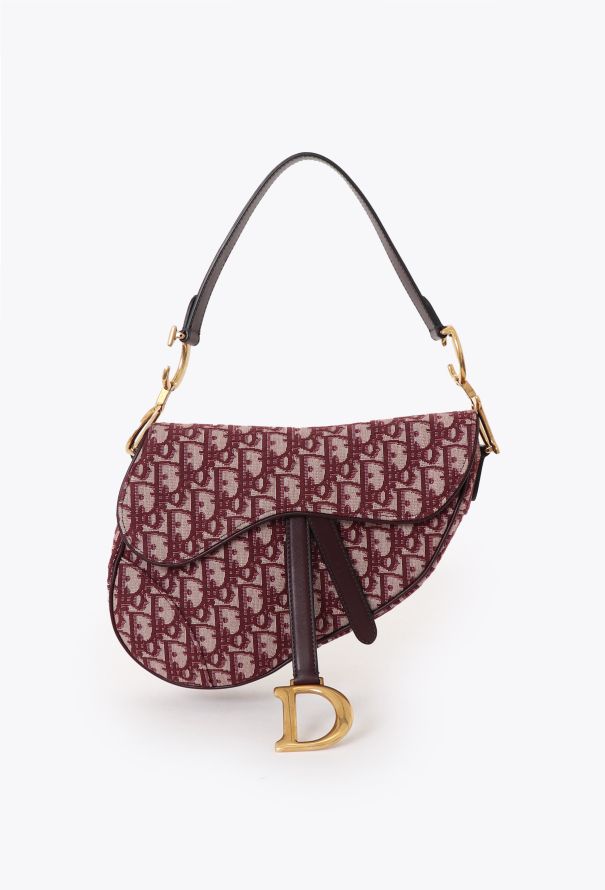 Dior Oblique Medium Red Saddle Bag - 1