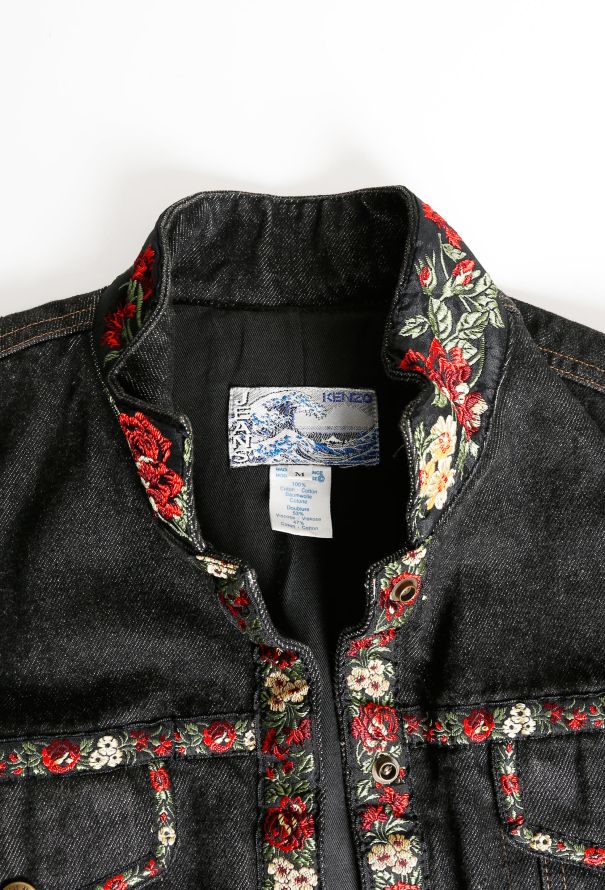 Kenzo Floral Trim Denim Jacket - 4