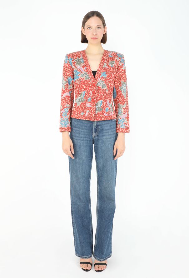 Saint Laurent S/S 1986 Quilted Kimono Jacket - 3