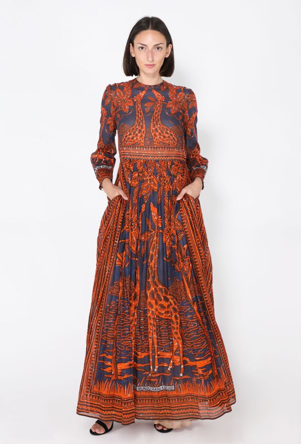 Valentino Giraffe Printed Maxi Dress, S/S 2016 - 3