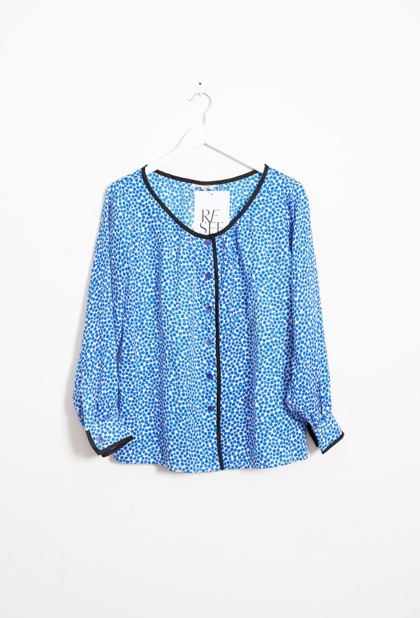 Saint Laurent Vintage Dotted Silk Blouse - 6
