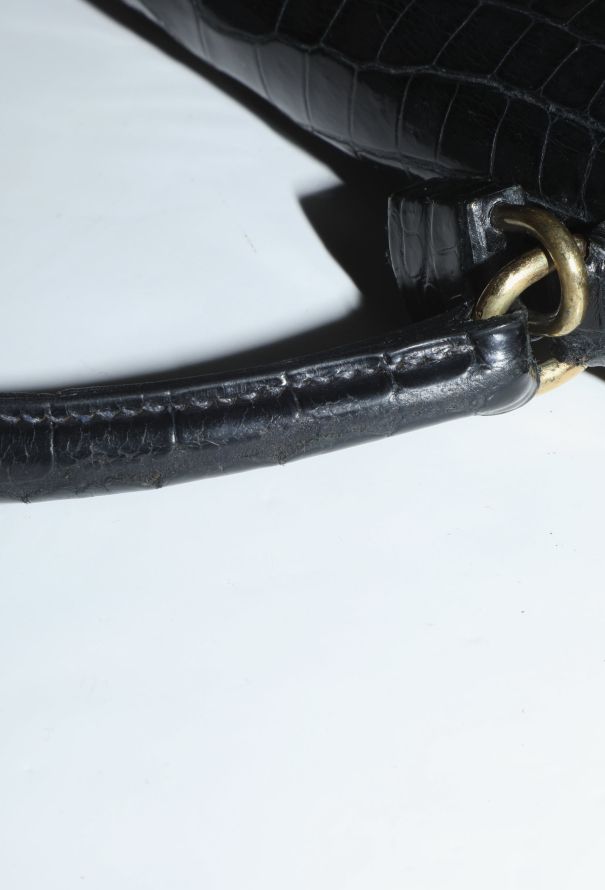 Hermès '50s Bleu Nuit Porosus Kelly Sellier 32 - 13
