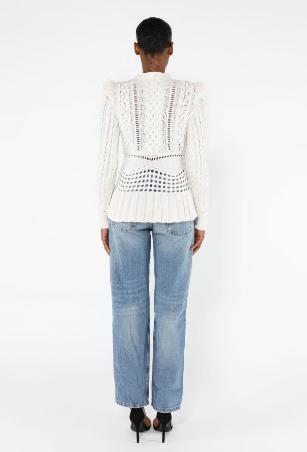 Gabriela Hearst Martha White Cashmere Cable-Knit Sweater - F/W 2020 - 5
