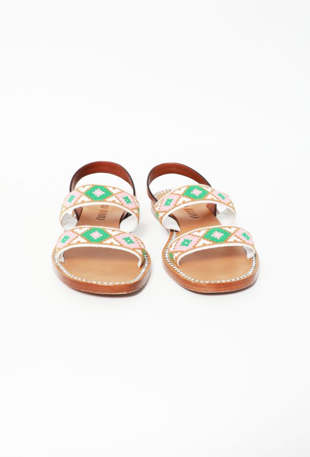 Miu Miu Aztec Strass Framed Sandals - 3