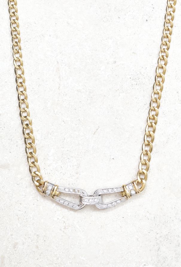 Vintage Fine Jewelry Vintage 18k Gold & Diamond Chainlink Necklace – 1980s - 3