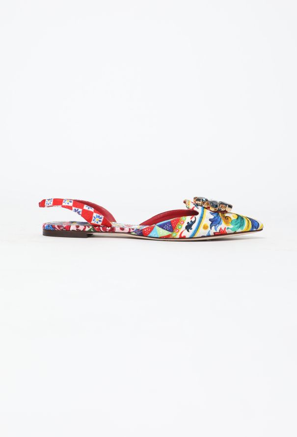 Dolce & Gabbana 2016 'Maiolica' Embellished Slingbacks - 1