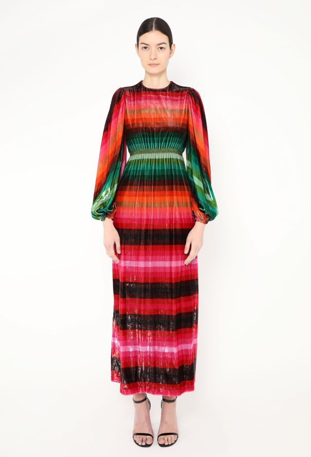Valentino S/S 2019 Iridescent Velvet Dress - 5