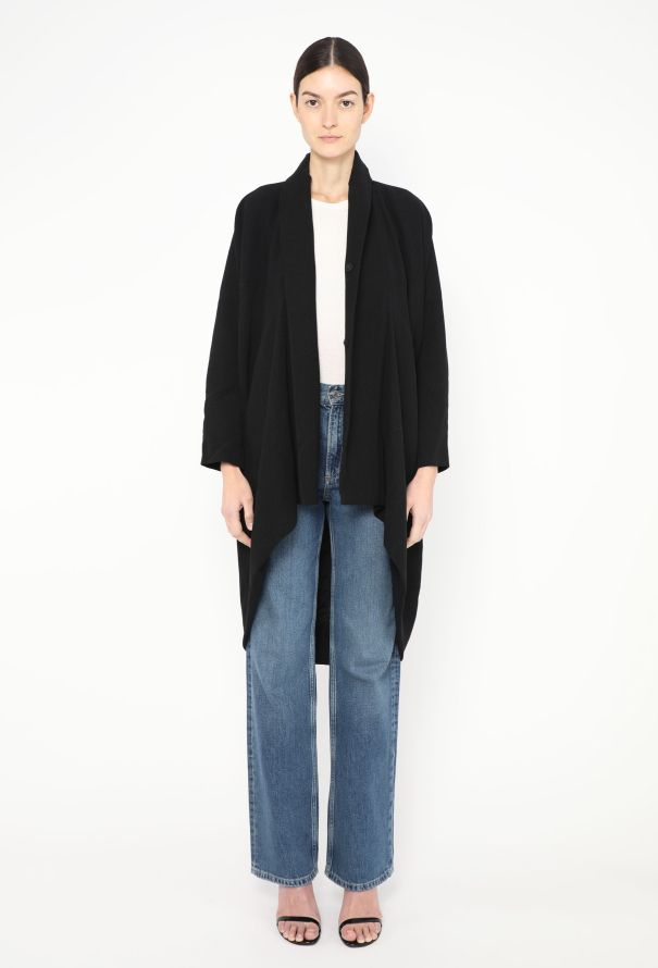 Rick Owens Draped Crêpe Shawl Coat - 3