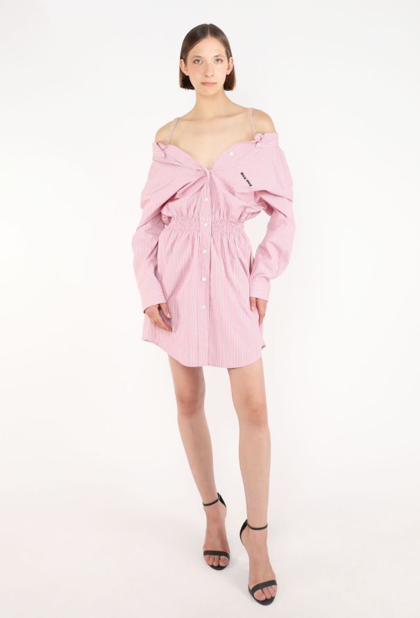 Miu Miu Poplin Off-Shoulder Dress, 2025 - 1
