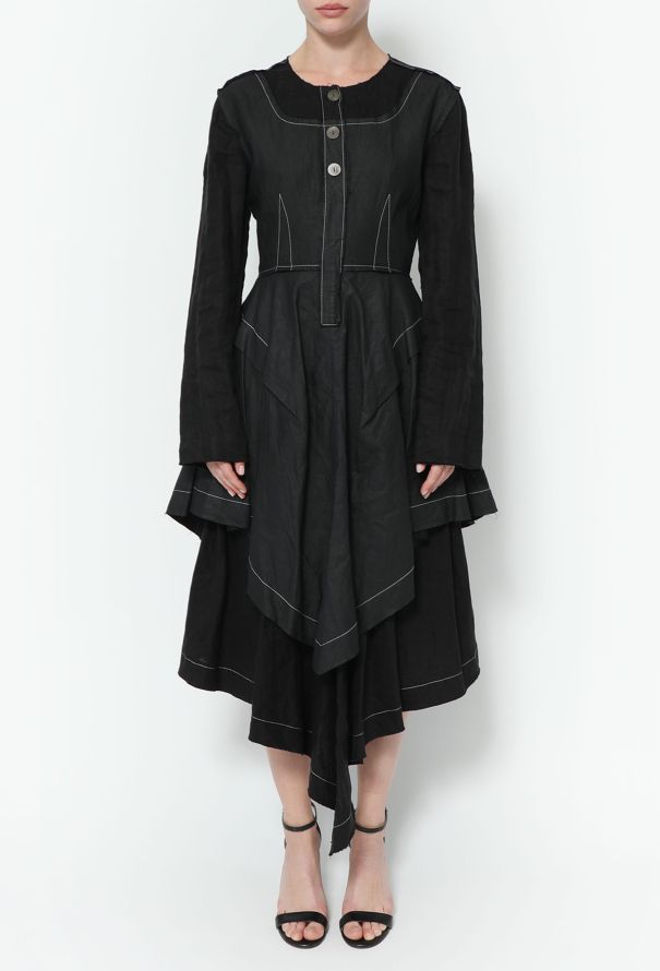 Loewe S/S 2017 Asymmetrical Linen Dress - 3