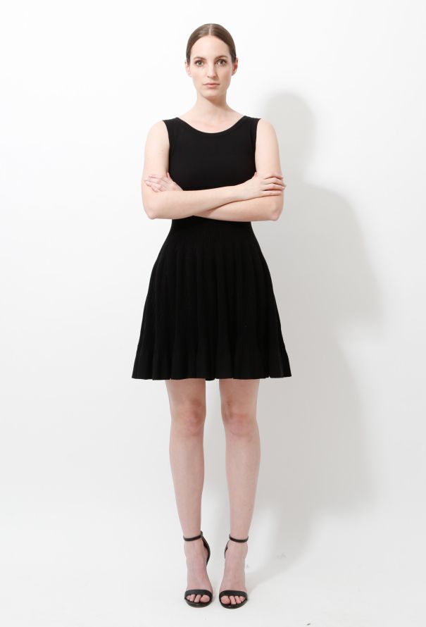 Alaïa Classic Ribbed Skater Dress - 1