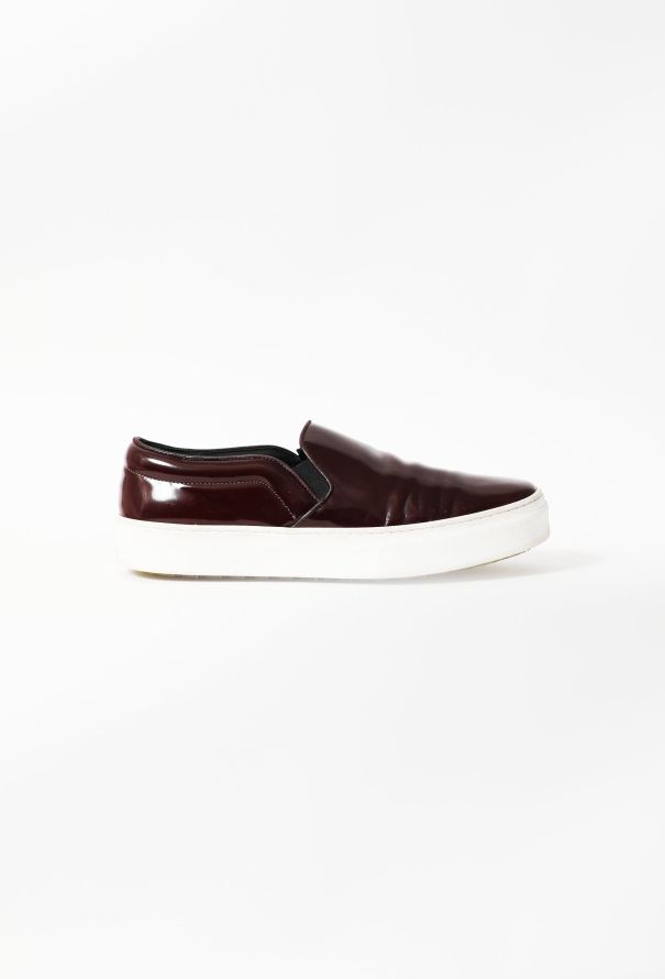 Céline Burgundy Patent Slip-On Sneakers - 1