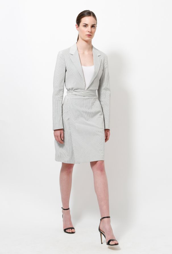 Helmut Lang Vintage Pinstripe Coat Dress - 1