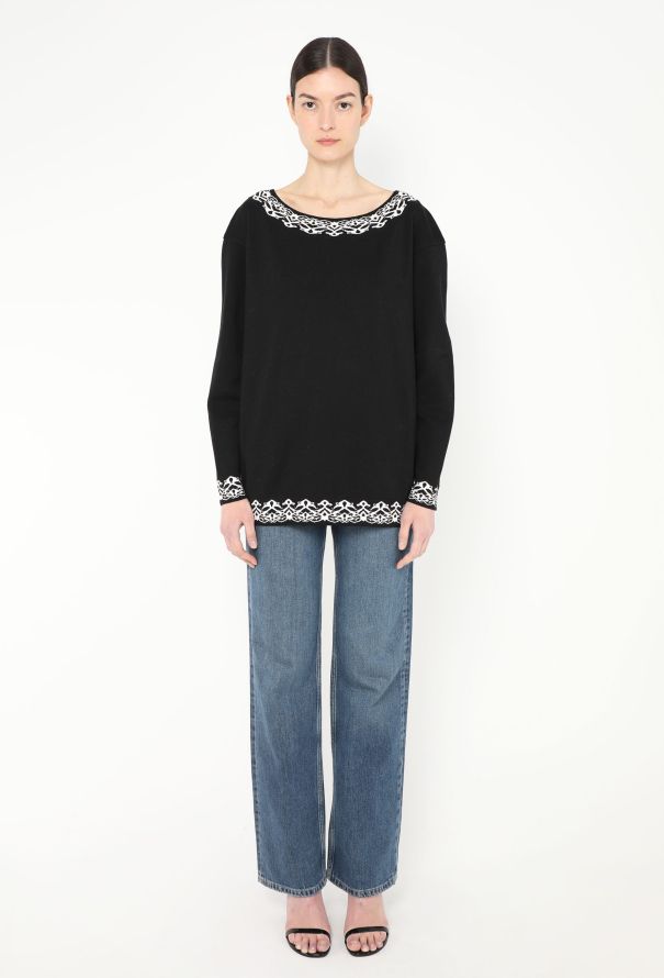 Alaïa S/S 1992 Graphic Trim Sweater - 3