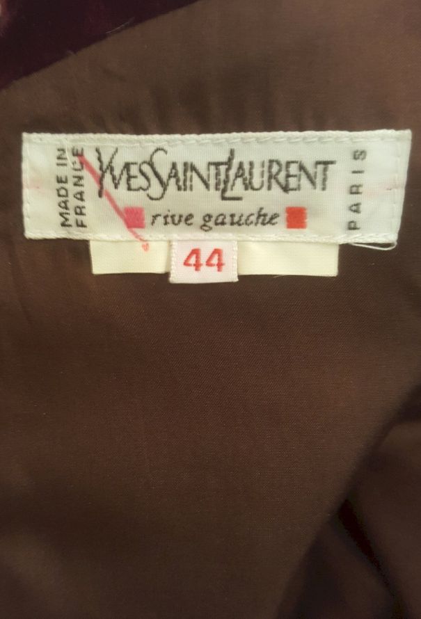 Saint Laurent Vintage Crushed Velvet Gown - 9