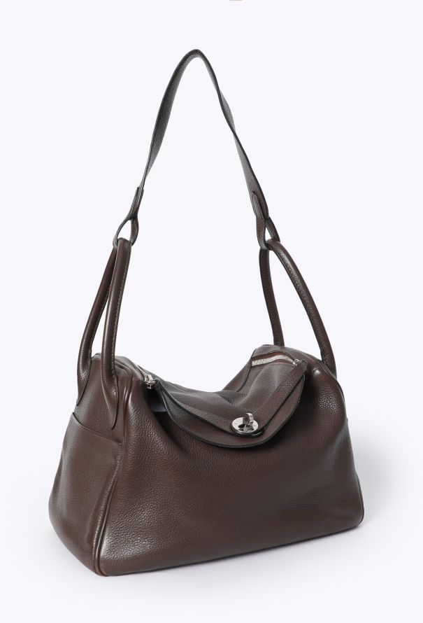 Hermès Chocolat Taurillon Clémence Lindy 30 - 3