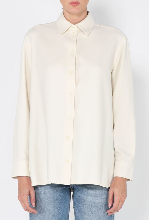 The Row Sisilia Silk & Cashmere Button Down Shirt, 2021 - 1