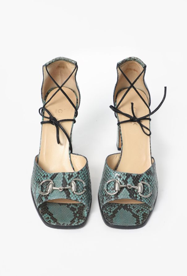Gucci CAMPAIGN 1996 Snakeskin Horsebit Sandals - 3