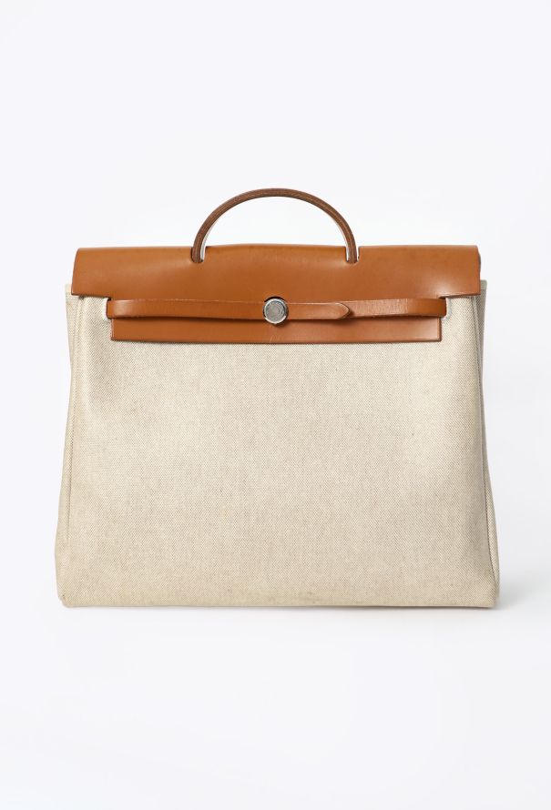 Hermès Vintage Toile & Vache Hunter 'Évolutionnaire' Herbag - 1