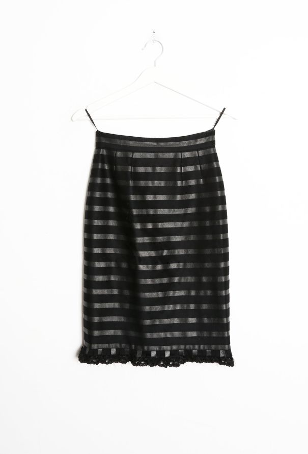 Chanel Striped Cashmere Skirt - 8