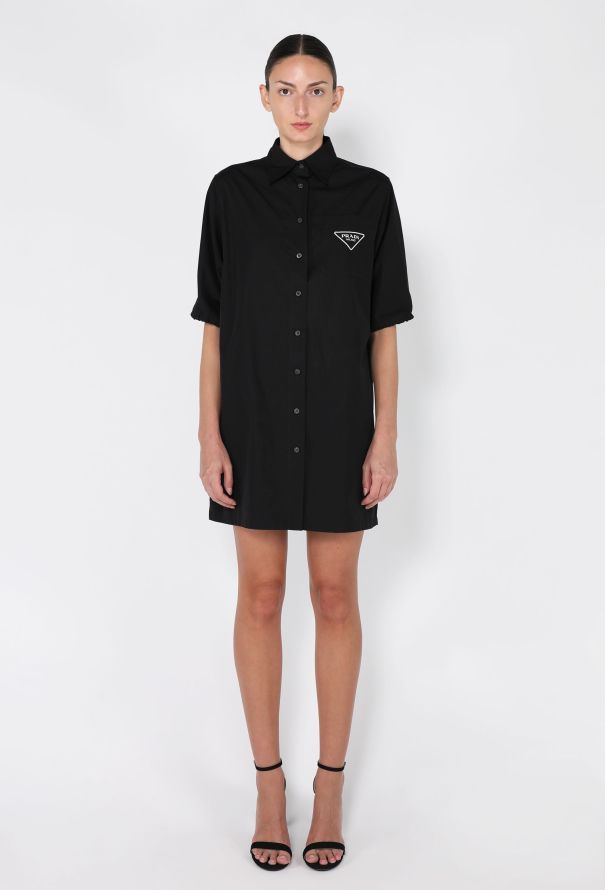 Prada Drawstring Logo Shirt Dress, 2022 - 2