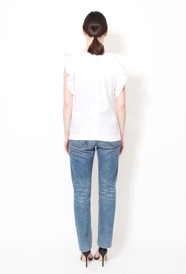 Céline Ruffled Cap Sleeve Top - 3