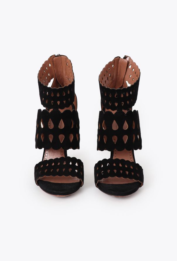 Alaïa S/S 2014 Suede Laser-Cut Sandals - 4