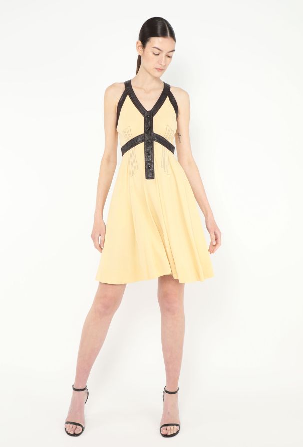 Louis Vuitton Stitched Leather Trim Dress - 1