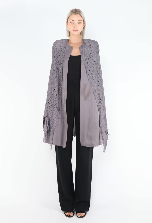 Saint Laurent S/S 2003 Perforated Wing Silk Cape - 1
