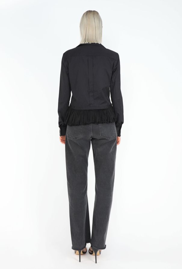 Balenciaga S/S 2001 Asymmetrical Ruffled Shirt - 4