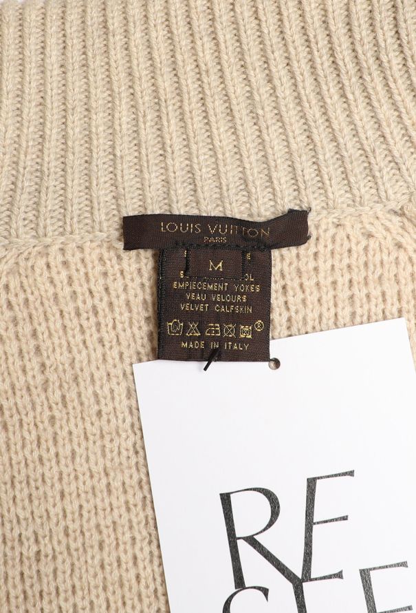 Louis Vuitton Cashmere Zip Sweater Beige - 6