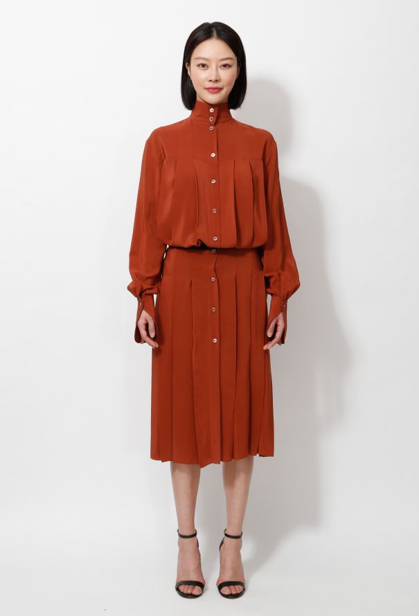 Chloé 2018 Asymmetrical Pleated Shirt Dress - 6