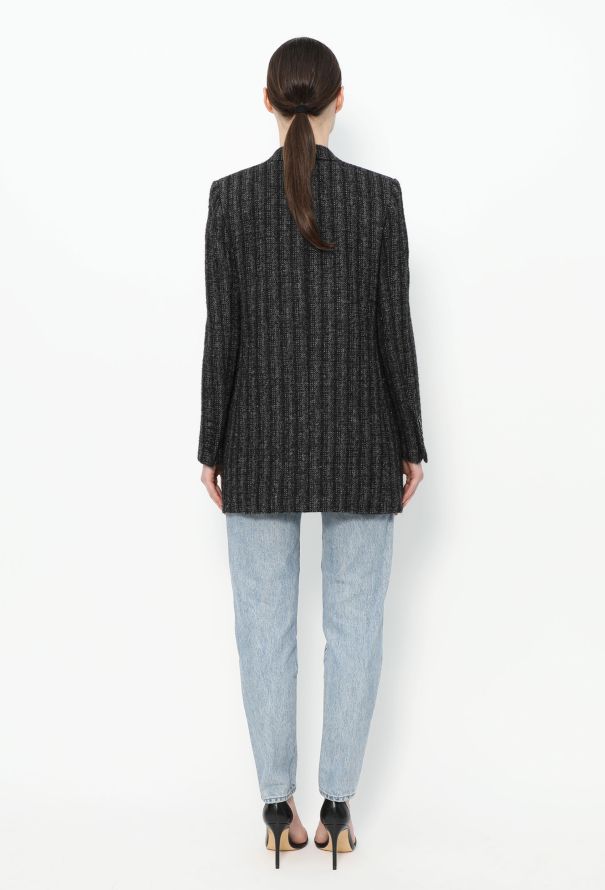 Saint Laurent F/W 2015 Striped Wool Blazer - 6