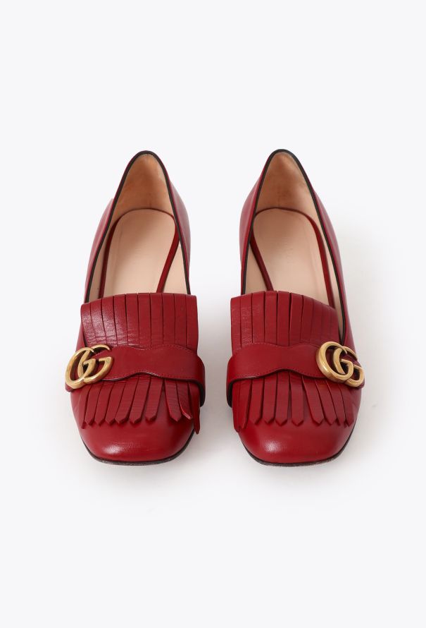 Gucci Fringed Leather Marmont Loafers - 3