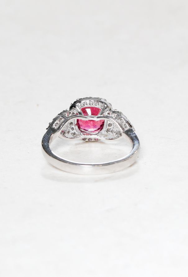 Modern Fine Jewelry 18k Gold, Pink Tourmaline & Diamond Ring - 4