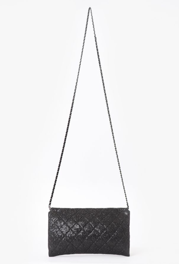 Chanel Black Iridescent Clutch With Chain - 3