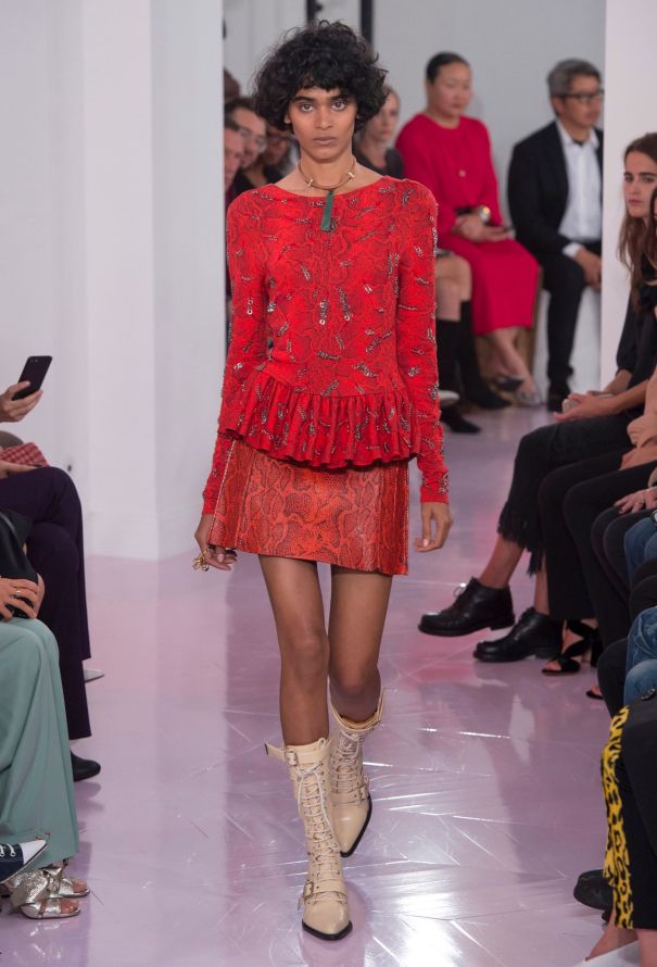 Chloé S/S 2018 Python Stamped Leather Skirt - 2