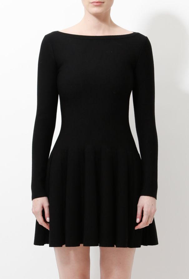 Alaïa Classic Knit Pleated Skater Dress - 4